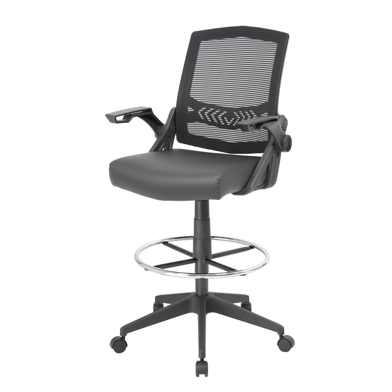 Boss Office Sit-Stand Adjustable Mesh Chair with Flip Arms