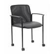 Boss Office Mesh Guest Chair with Casters in Black