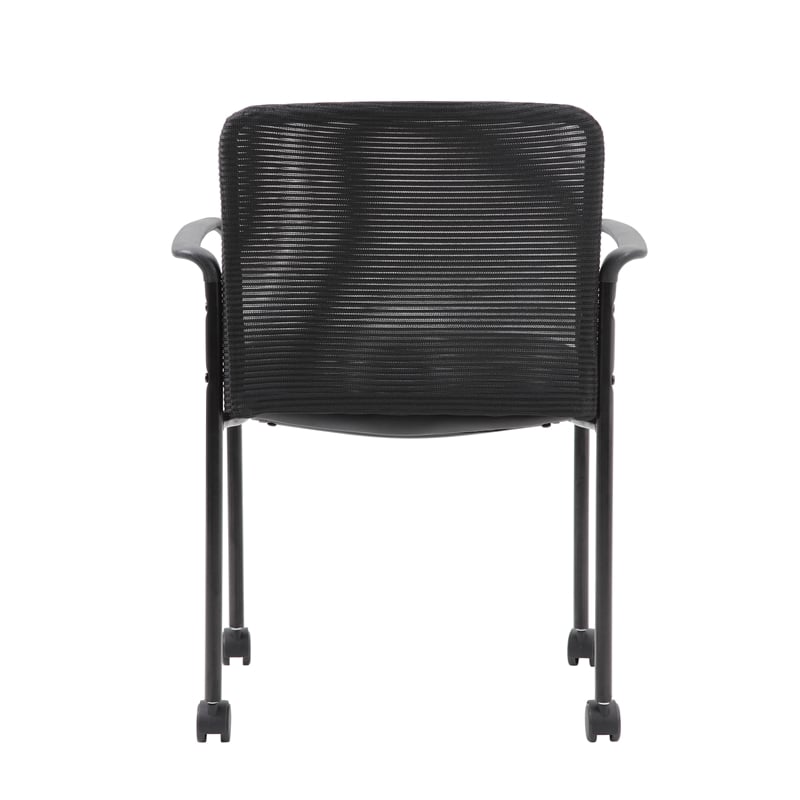 Boss Office Mesh Guest Chair with Casters in Black