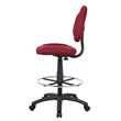 Boss Office Contoured Comfort Rolling Fabric Drafting Stool in Burgundy