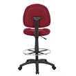 Boss Office Contoured Comfort Rolling Fabric Drafting Stool in Burgundy