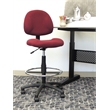 Boss Office Contoured Comfort Rolling Fabric Drafting Stool in Burgundy