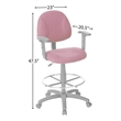 Boss Office Contoured Comfort Fabric Drafting Stool with Arms in Burgundy