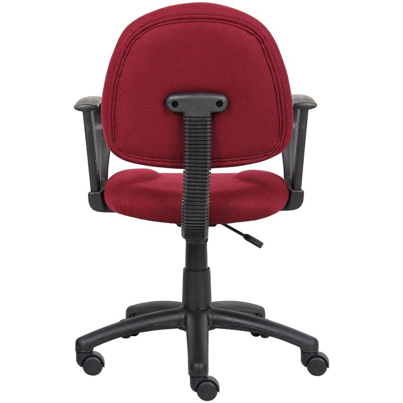 Boss Office Mid Back Ergonomic Fabric Office Swivel Chair With Arms in Burgundy