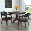 Boss Office Ivy League Faux Leather Executive Captains Guest Chair in Black