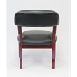 Boss Office Ivy League Faux Leather Executive Captains Guest Chair in Black