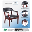 Boss Office Ivy League Faux Leather Executive Captains Guest Chair in Black