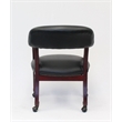 Boss Office Ivy League Faux Leather Executive Mobile Guest Chair in Black