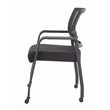 Boss Office Mesh 4-Legged Vinyl Guest Chair with Casters in Black