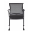 Boss Office Mesh 4-Legged Vinyl Guest Chair with Casters in Black