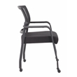 Boss Office Mesh 4-Legged Vinyl Guest Chair with Casters in Black