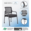 Boss Office Mesh 4-Legged Vinyl Guest Chair with Casters in Black