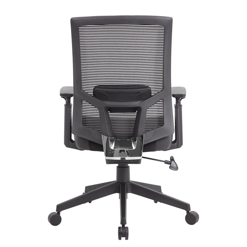 Boss Office Mesh Back Vinyl Task Chair with Synchro-Tilt in Black