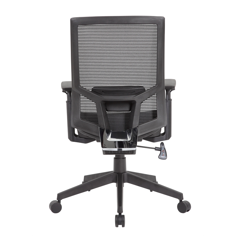 Boss Office Mesh Back Fabric Task Chair with Adjustable Arm in Black