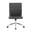 Boss Office Vinyl Armless Hospitality Chair in Black