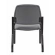 Boss Office Armless Vinyl & Steel Guest Chair in Gray/Black