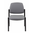 Boss Office Armless Vinyl & Steel Guest Chair in Gray/Black