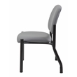 Boss Office Armless Vinyl & Steel Guest Chair in Gray/Black