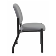Boss Office Armless Vinyl & Steel Guest Chair in Gray/Black