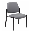 Boss Office Armless Vinyl & Steel Guest Chair in Gray/Black