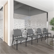 Boss Office Armless Vinyl & Steel Guest Chair in Gray/Black