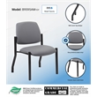Boss Office Armless Vinyl & Steel Guest Chair in Gray/Black