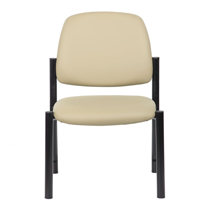 Boss Office Armless Guest Side Chair 300 lb. Weight Capacity in Beige