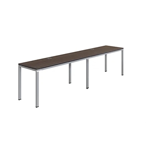 Boss Office Simple System Side by Side Double Desks in Driftwood