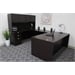 U-Shape & Credenza with Pedestal/Mocha