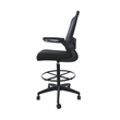 Boss Office Products Flip Arm Mesh Stool in Black