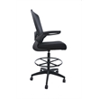 Boss Office Products Flip Arm Mesh Stool in Black