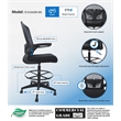Boss Office Products Flip Arm Mesh Stool in Black