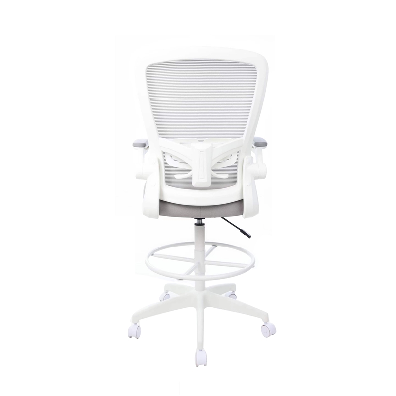 Boss Office Products Flip Arm Mesh Stool in Gray