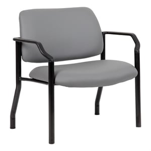 Boss Office Products Steel Guest Chair with 500 lb. Weight Capacity in Gray