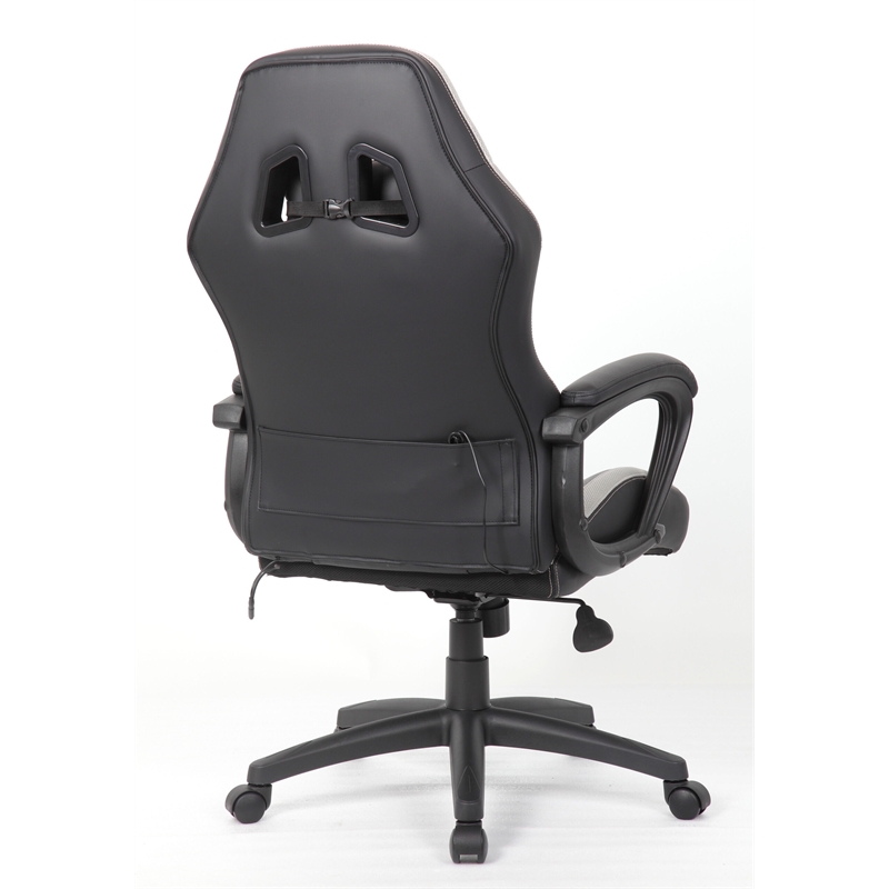 Boss Office Products LED High Back Vinyl Gaming Chair in Black