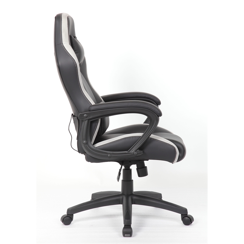 Boss Office Products LED High Back Vinyl Gaming Chair in Black