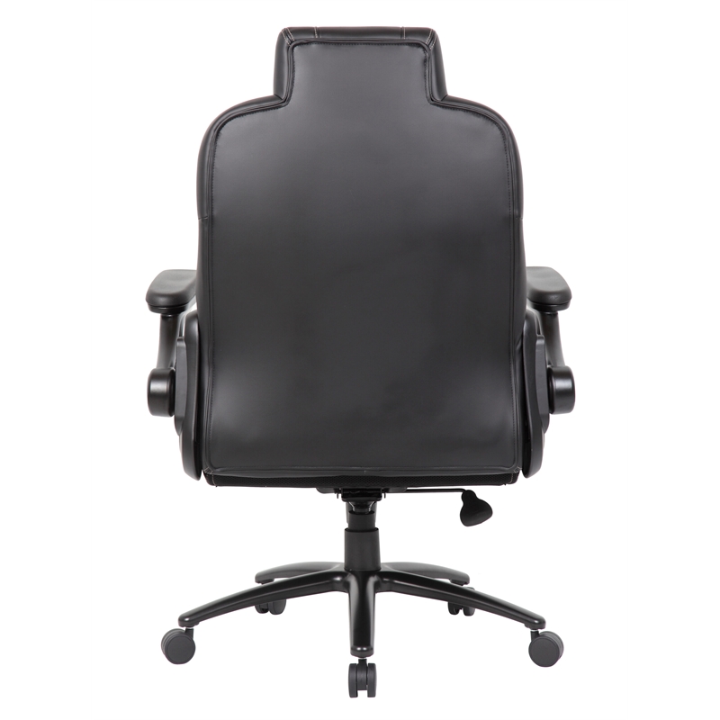 Boss Office Products Heavy Duty Caressoftplus Vinyl Executive Chair in Black