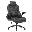 Boss Office Products Heavy Duty Caressoftplus Vinyl Executive Chair in Black