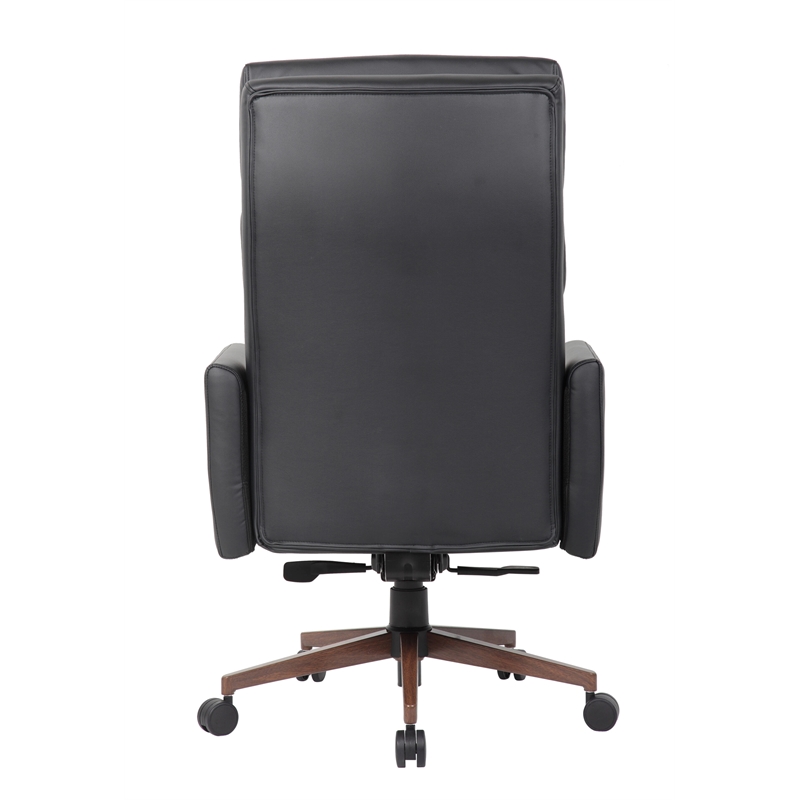 Boss Office Products Sterling Executive Vinyl Chair in Black