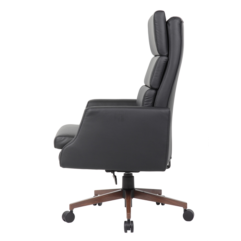 Boss Office Products Sterling Executive Vinyl Chair in Black