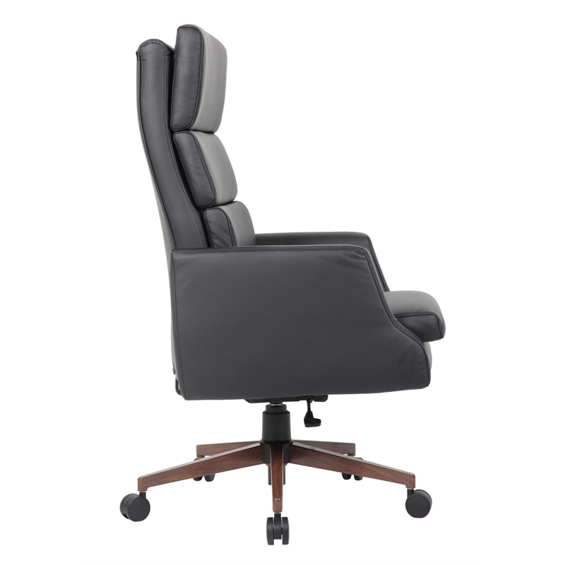 Boss Office Products Sterling Executive Vinyl Chair in Black