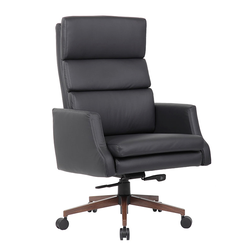Boss Office Products Sterling Executive Vinyl Chair in Black