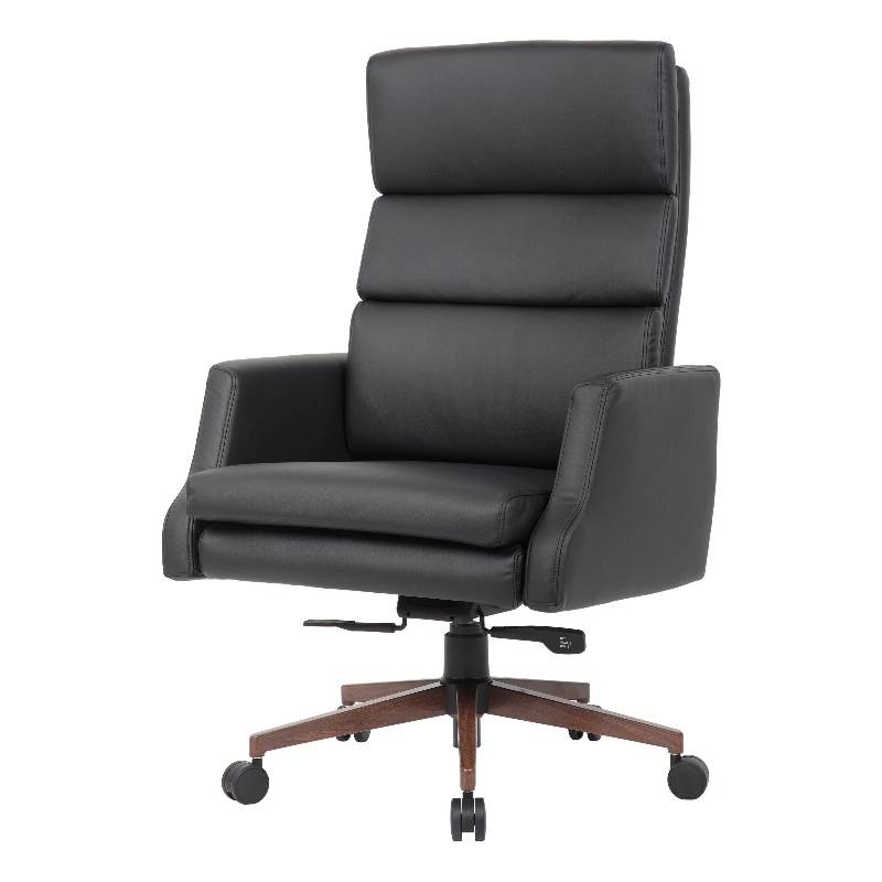Boss Office Products Sterling Executive Vinyl Chair in Black