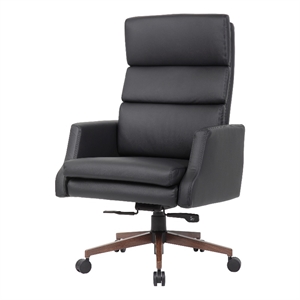 Boss Office Products Sterling Executive Vinyl Chair in Black