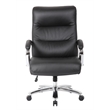 Boss Office Products Top Grain Leather Executive Chair in Black
