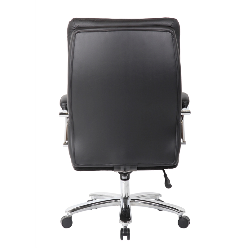 Boss Office Products Top Grain Leather Executive Chair in Black