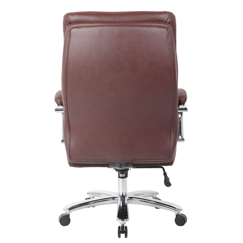 Boss Office Products Top Grain Leather Executive Chair in Burgundy
