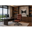 Boss Office Products Top Grain Leather Executive Chair in Burgundy