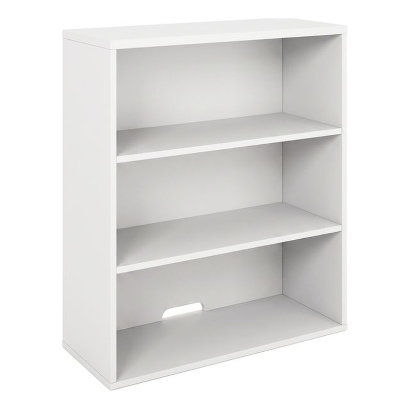 Boss Office Products 3 Shelf Open Engineered Wood Hutch/Bookcase in White