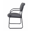 Boss Office Products Fabric Sled Base Guest Chair with Arms in Gray